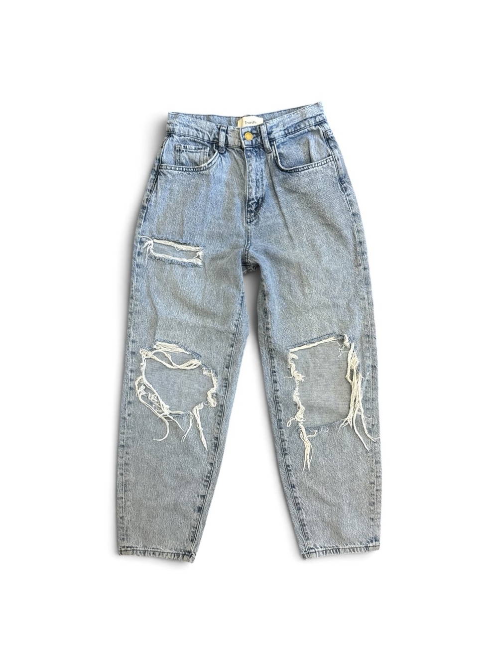 Triarchy 25 High-rise Barel Lightweight Distressed Jeans